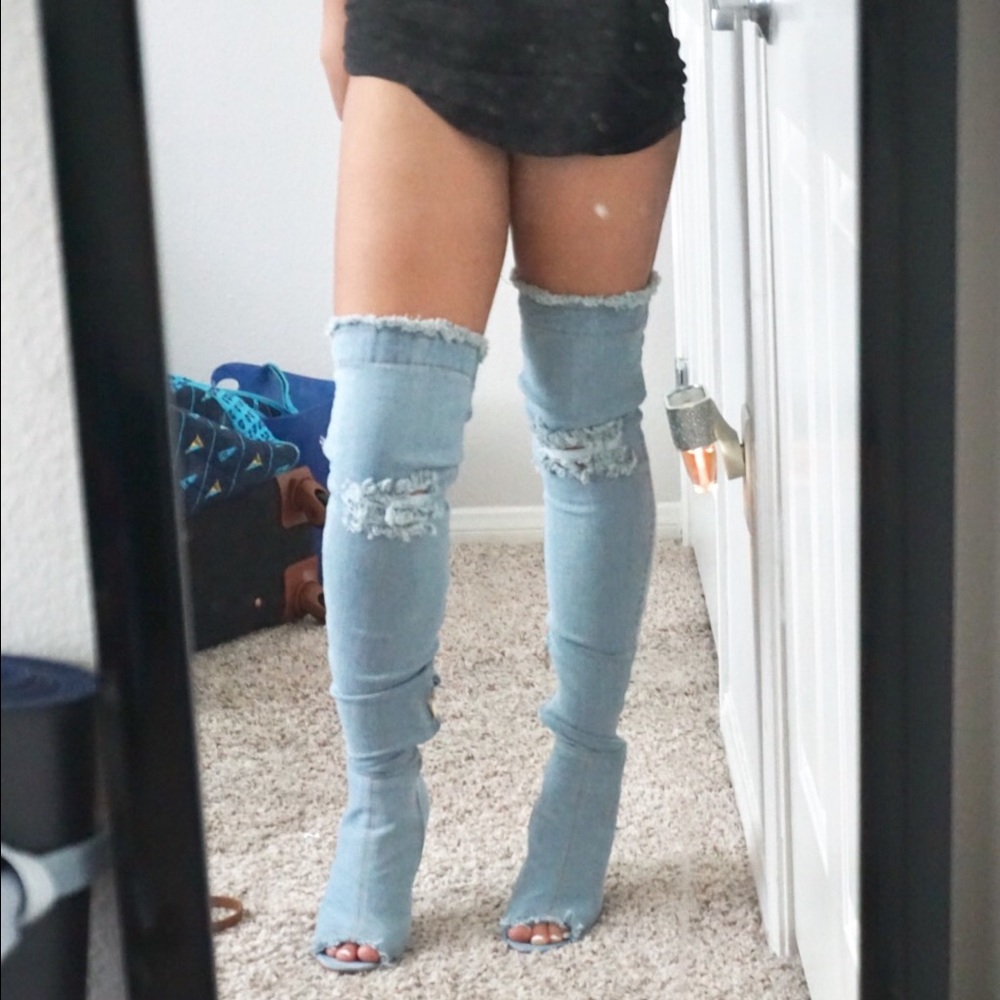 Thigh High Jean Boots